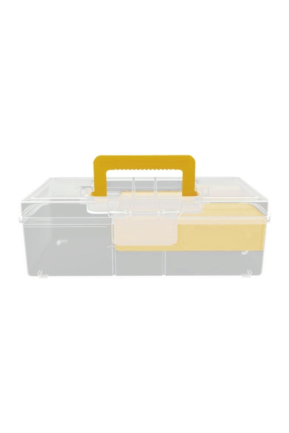 Hard Case Box with Handle Fishing Accessories Box Fishing Tackle Box Fishing Gear Organizer for Lures Worms Jigs yellow
