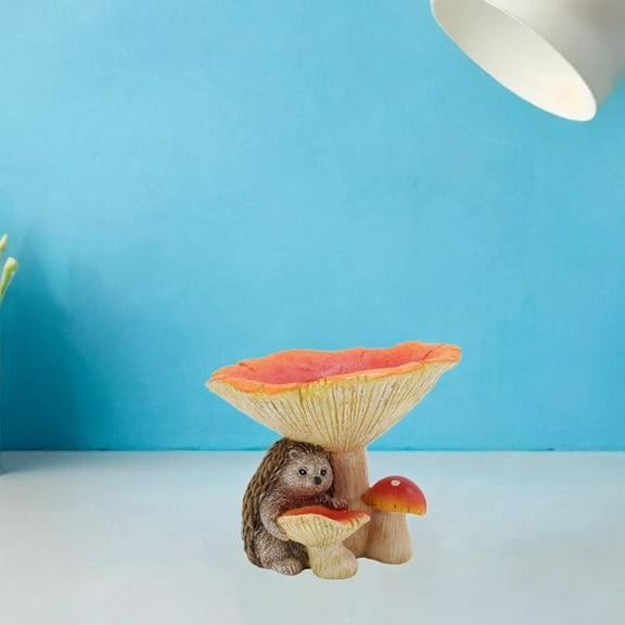 colaxi Hedgehog Garden Statue Birdfeeder Bird Feeder Cute Creative Funny Lawn Ornament Small Sculpture for Yard Art Outside