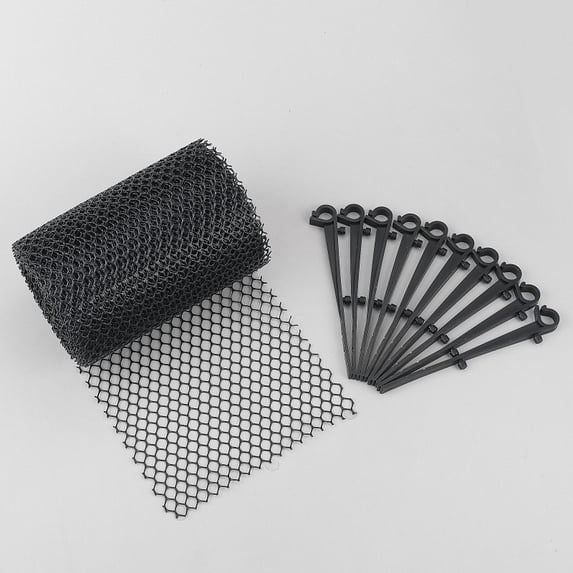 colaxi Leaf Guard Mesh Gutter Protector Screen Garbage Practical Parts Gutter Downspout Protectors Anti Clogging for Park Black with Hook