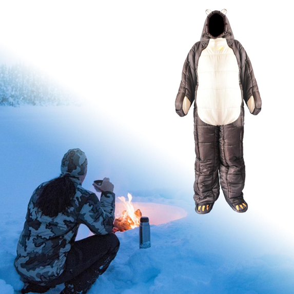 colaxi Mummy Sleeping Bag Humanoid Sleep Bag Windproof Lightweight Winter Bear Shaped Outdoor Camping Sleeping Bag for Hiking Travel M for 150 to 170cm