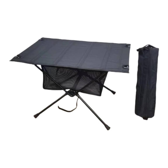 colaxi Outdoor Foldable Table Portable Picnic Table with Mesh Bag Oxford Cloth Dining Table Camping Table for Yard Garden Tailgating Black