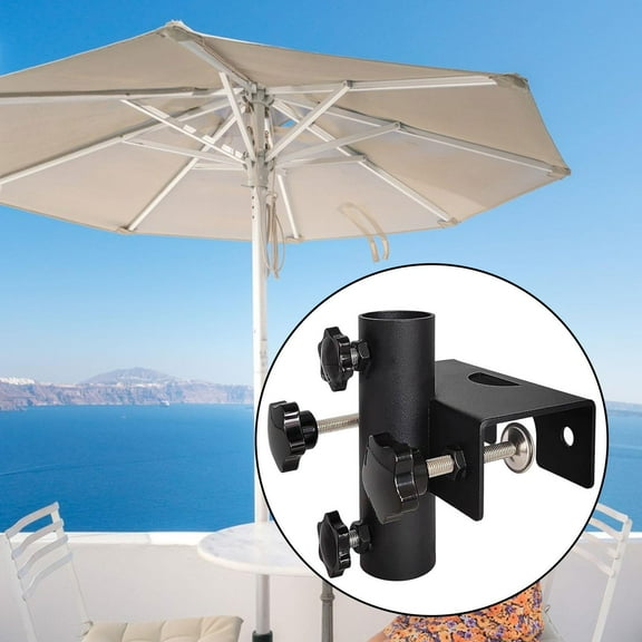 colaxi Outside Umbrella Holder Deck Mount Base Device Fixed Clip Parasol Stand for Deck Railings, Inner Courtyard, Fence, Balcony, Garden