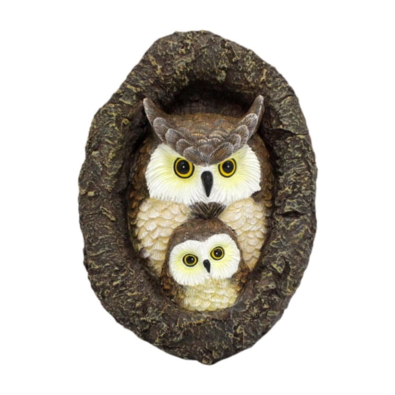 colaxi Owl Face Tree Hugger Garden Peeker Present Garden Statues Yard Art Decorations for Patio Easily Install Cute