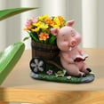 thumbnail image 1 of colaxi Pig Statue Flowerpot Creative Animal Sculpture for Backyard Table Home Decor Sleep Pig Red Book, 1 of 9