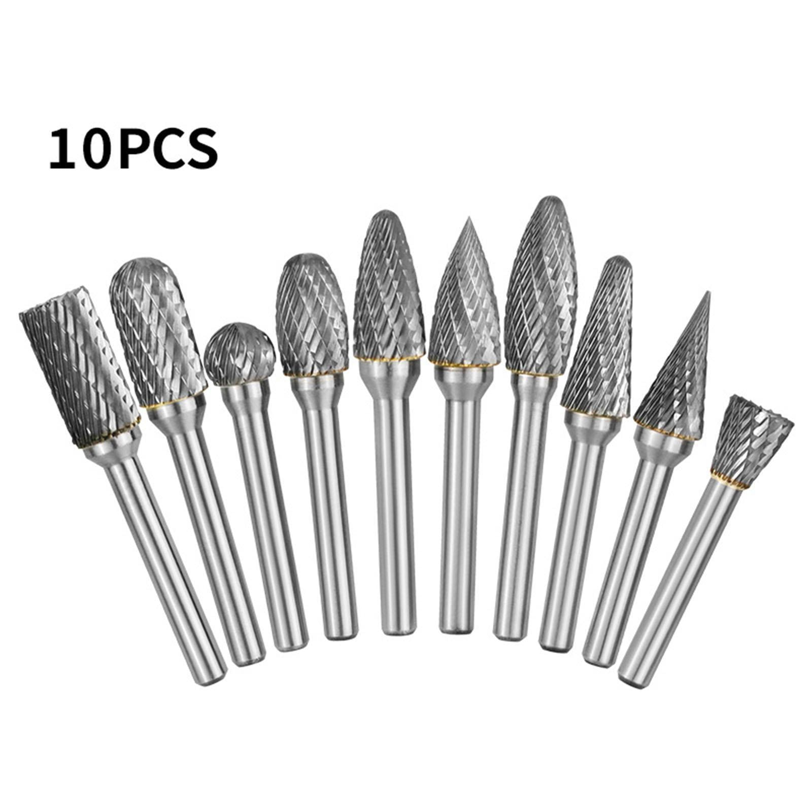 colaxi Rotary Drill Set Tungsten Steel, Metal Grinding Engraving Bits, Rotary Burr Set Double Cut Carving Bits for Metal Engraving