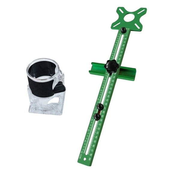 colaxi Router Milling Groove Bracket Adjustable Router Jig Easy to Use 44cm/17.32" Multifunctional Router Guide Cabinet Hardware Jig Green With Base