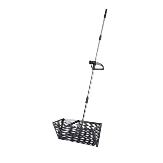 colaxi Sand Rake Convenient Large Telescopic Handle Carbon Steel Shovel Black