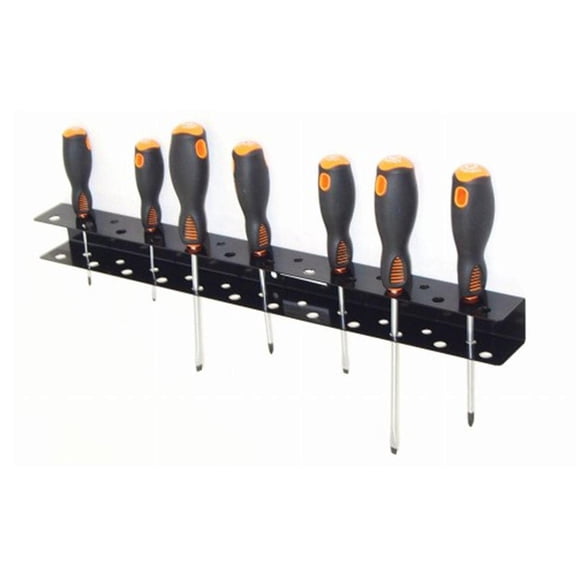 colaxi Screwdriver Organizer Hand Tool Stand Simple Installation Hardware Tool Storage Rack Wall Mounted Holder for Shed Home Workshop 1 Piece