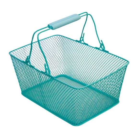 colaxi Shopping Basket Grocery Basket Multifunctional Metal Convenient Portable with Handles for Supermarket Retails Stores