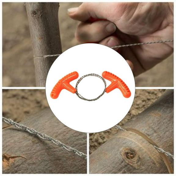 colaxi Stainless Steel Wire Saw PVC Pipe Cutting Tool for Survival Travel Emergency orange