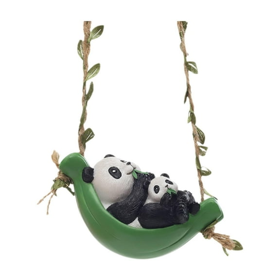 colaxi Swing Animal Garden Statue, Hanging Sculpture, Decorative, Funny Harzornament, Cute Figure for Interior Breed in The Terrace Courtyard Panda Statue