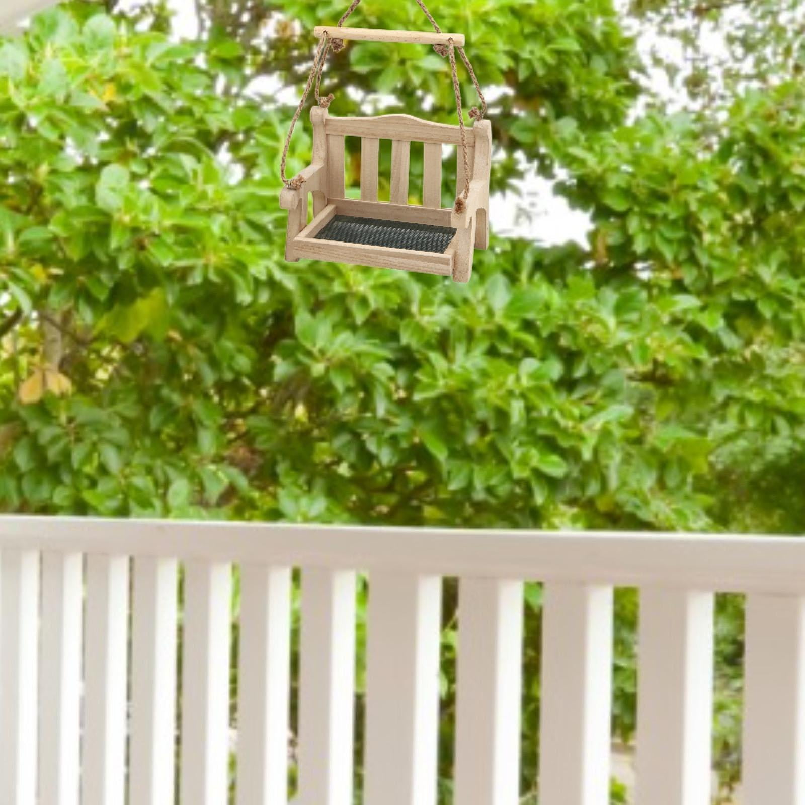 colaxi Swing Bird Feeder Birds Feeder Easy to Clean Wooden Bird Treat Feeders Food Dispenser Hanging Bird Feeder for Outdoor Finches