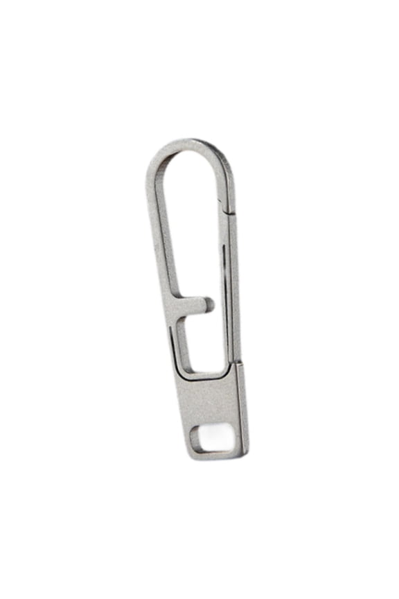 Titanium Alloy Carabiner Keychain Clip Pull Tab Easy Replacement Compact Detachable Zipper Pull for Wallets Suitcases Luggage Gray
