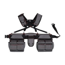 colaxi Tool Belt with Suspenders Tool Organizer for Plumbing Woodworker Gray Red