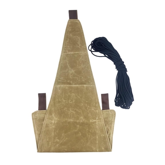 colaxi Tripod Stool Cloth Seat Canvas with Rope Folding Stable DIY Camping Chair Cloth Slacker Chair for Garden Travel Khaki