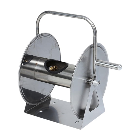 colaxi Water Hose Storage Shelf Outside Water Pipe Trolley Practical Stainless Steel Accessories Garden Hose Roller Stand for Inner Courtyards
