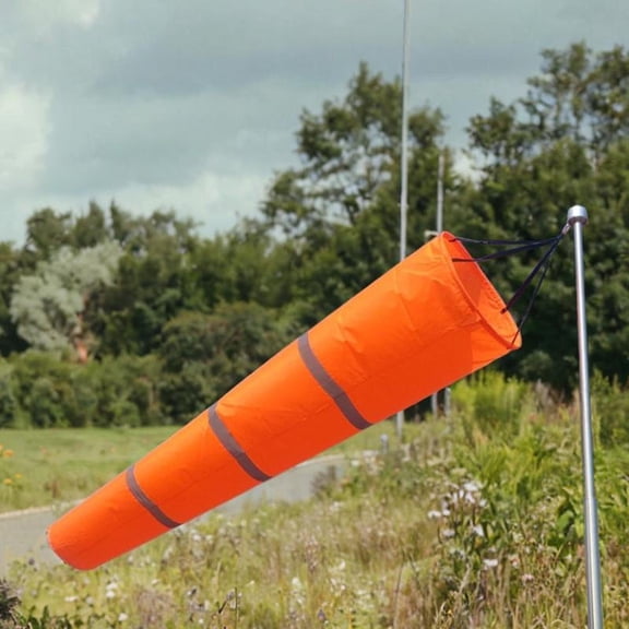 colaxi Windsock Wind Direction Indicator of Weatherproof Reflective Stop Outdoors Outdoors Outdoor Wind Sock Measuring Socks for Park Farm Orange