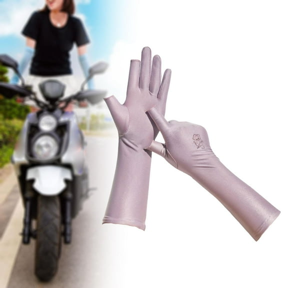 colaxi Women Sun Protection Gloves Summer Gloves Elastic, Light Touchscreen -sun Protection Gloves Full of Fingers for Camping Fishing Violet