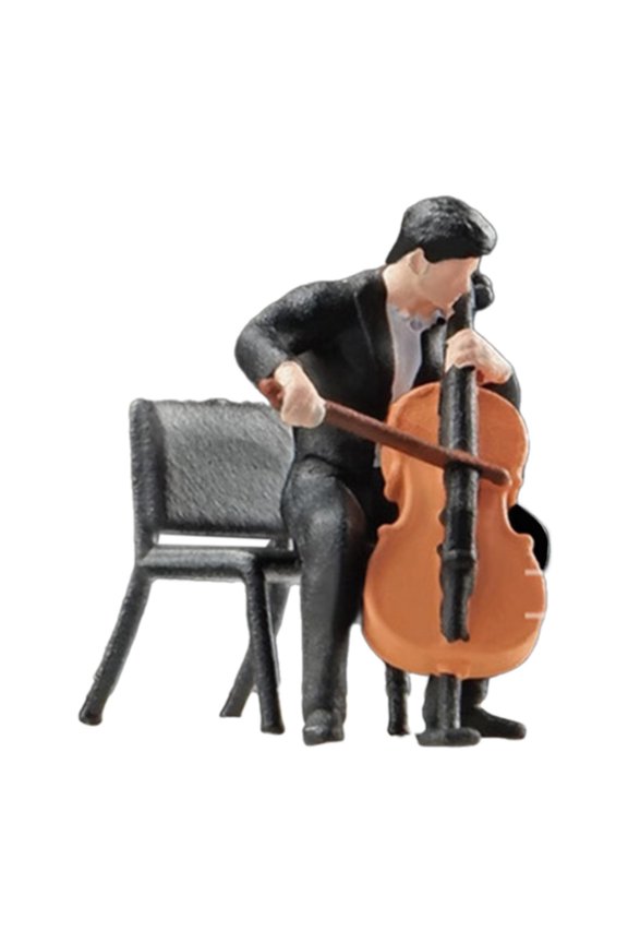 1/64 Band Figurine Hand Painted Figure for Sand Table Fairy Garden DIY Scene Cellist