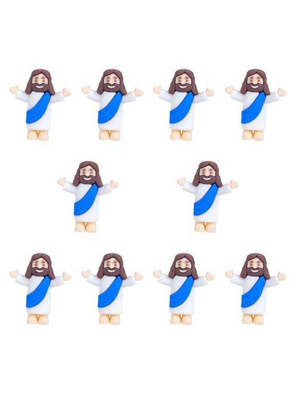 10 Pieces Mini Jesus Figurines Miniatures Jesus Toys for Shelf Tabletop Gift