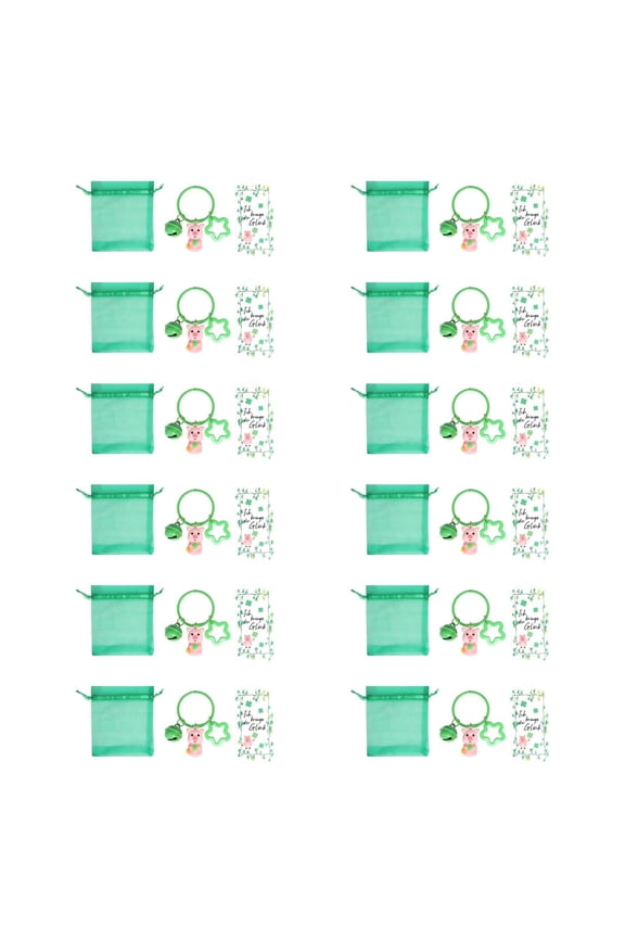 12 Pieces Party Favor Packs ST Day Keychains for Festivals Birthday