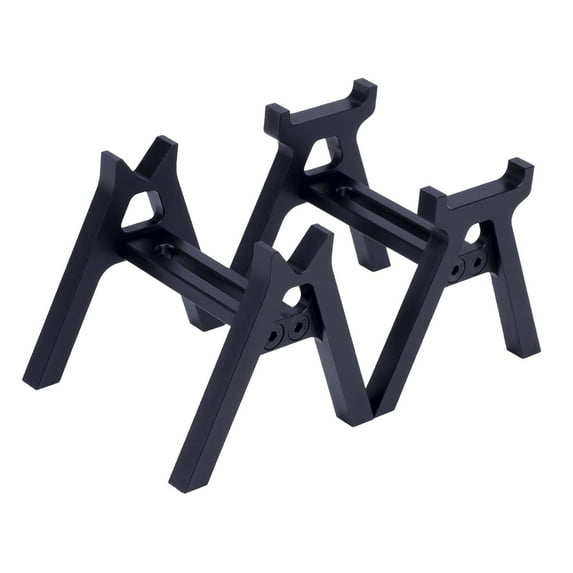 colcolo 2 Pieces RC Car Work Stand Compact Professional Aluminum Alloy for 1/18 Black