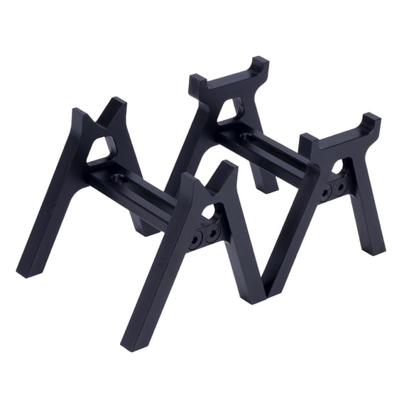 colcolo 2 Pieces RC Car Work Stand Compact Professional Aluminum Alloy for 1/18 Black