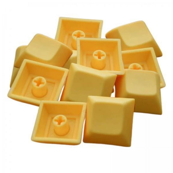 colcolo 2x12Pcs PBT DSA Keycaps Blank for Mechanical Keyboard Yellow