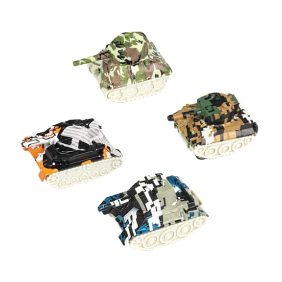 colcolo 4 Pieces Mini Toy Tank 1/76 DIY Metal Tank Model for Boys Toddlers Accessory