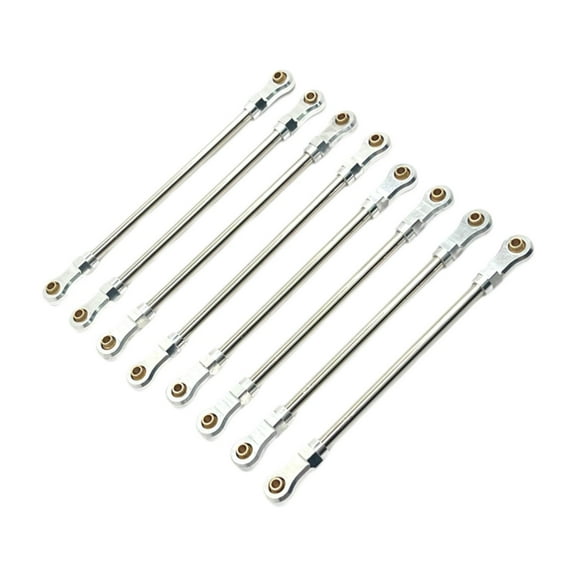colcolo 8 Pieces RC Chassis Link Rod RC Model Vehicle Parts for Yk4106 1:10 Scale RC argent