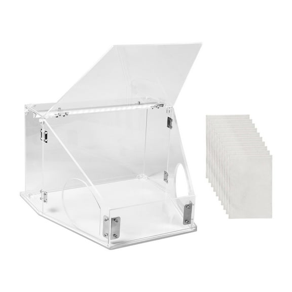 colcolo Acrylic Grinding Dust Box Dust Case Convenient, USB Interface Clear, Grinding Polishing Box Dustproof Case for Polishing Work