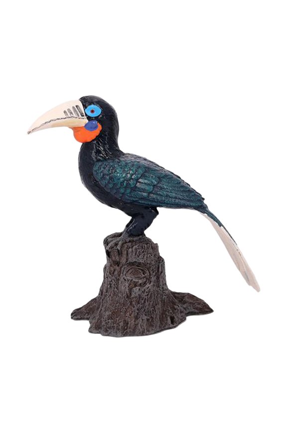 Bird Model Figure Educational Toy Desk Lifelike Office Realistic Bird Statue Black Hornbill