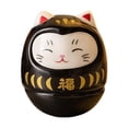 thumbnail image 1 of colcolo Ceramic Lucky Cat Figurine Tumbler Doll Adorable Accessories 1.4x1.4x1.5inch Black, 1 of 8