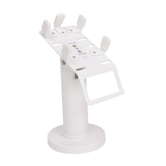 colcolo Credit Card Machine Stand Credit Card Terminal Stand Retail Store Adjustable Desk Swivel & Tilt Fully Wrap Pos Machine Stand White