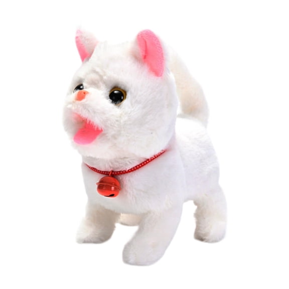 colcolo Electric Animal Cat Toy Walking Cat Toy Cute Tail Wagging Interactive Toy Cuddly white