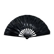 colcolo Folding Dancing Fan Decoration Accessories Elegant Compact Photo Props Handheld Hand Fan for Music Festival Stage Performance Black