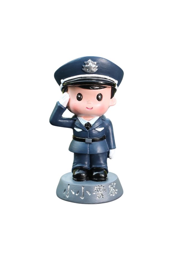 Police Figure Statue Cartoon Collection Resin Figurine for Desk Indoor Statue