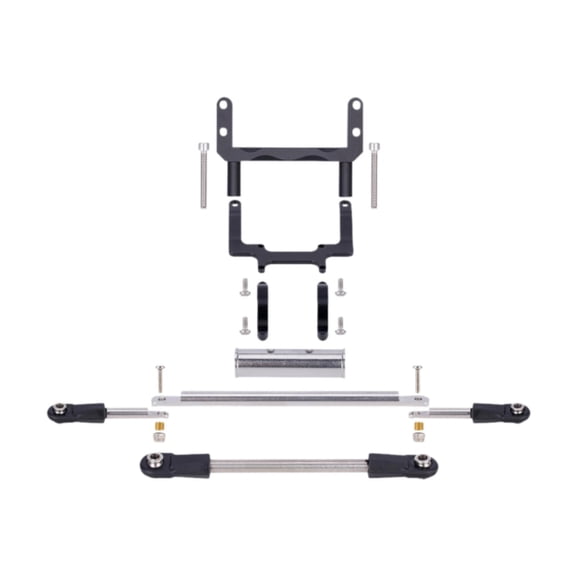 colcolo RC Car Servo Bracket Servo Mount Stand with Steering Link for 1:10 Sacle Car Black