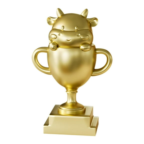 colcolo Trophies Cup Figurine Cartoon Cow Trophy Keepsake for Game School Event Kids