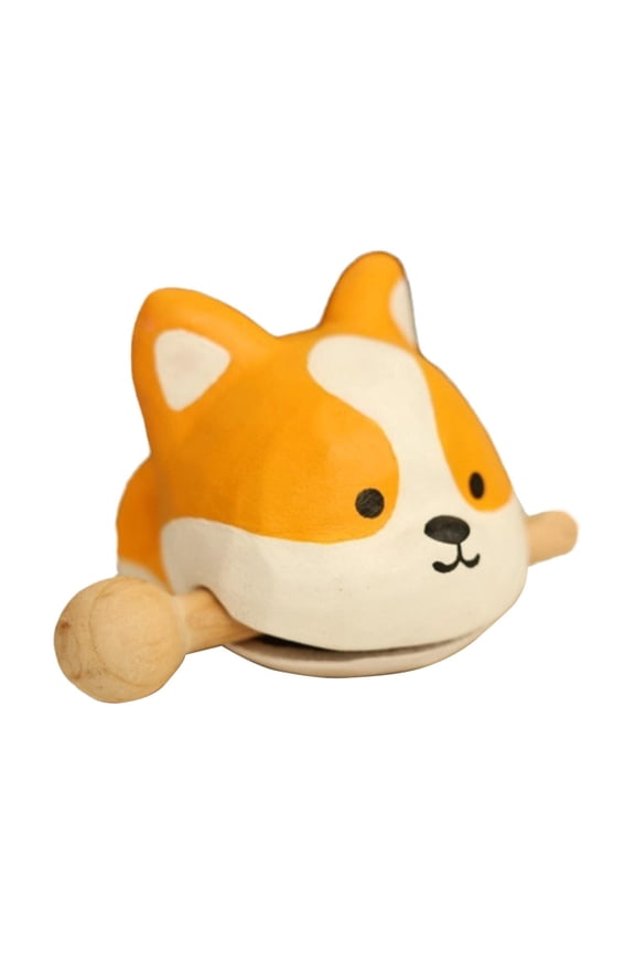 Wood Drum Statue Decoration Handcrafted for Adults Children Friends dog