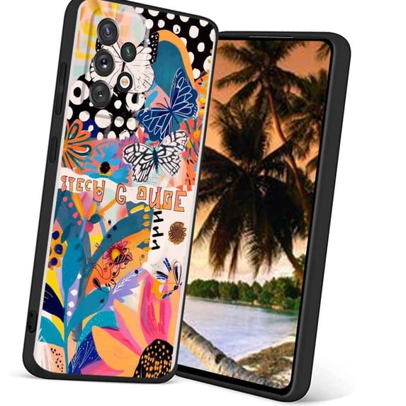 collage-of-colorful-patterns-1 Phone Case, Designed for Samsung Galaxy A32 5G Case Soft Silicon for women girls boys wife gift,Shockproof Phone Cover