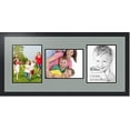 thumbnail image 1 of collage photo frame double mat with 3-8.5x11 openings with  black frame and silverpine mat., 1 of 2