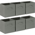 thumbnail image 1 of Behome 6 Pack Collapsible Storage Bins, 11.8” Fabric Foldable Bins for Organization, Cube Basket Bin for Clothes, Toys, Books, Gray, 1 of 6