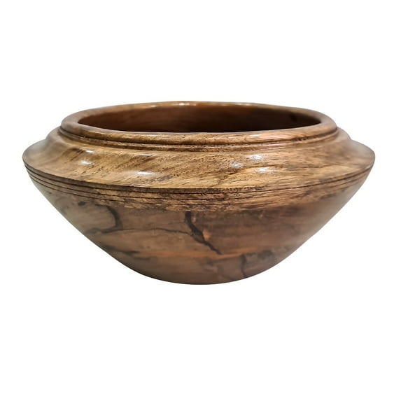 collectiblesBuy Hand Turned Large Wooden Curry, Soup Serving Bowl Vintage Designer Bowl Bespoken Spin Top Shape Contemporary Center Piece Home Kitchen Décor Serve Ware Accessories