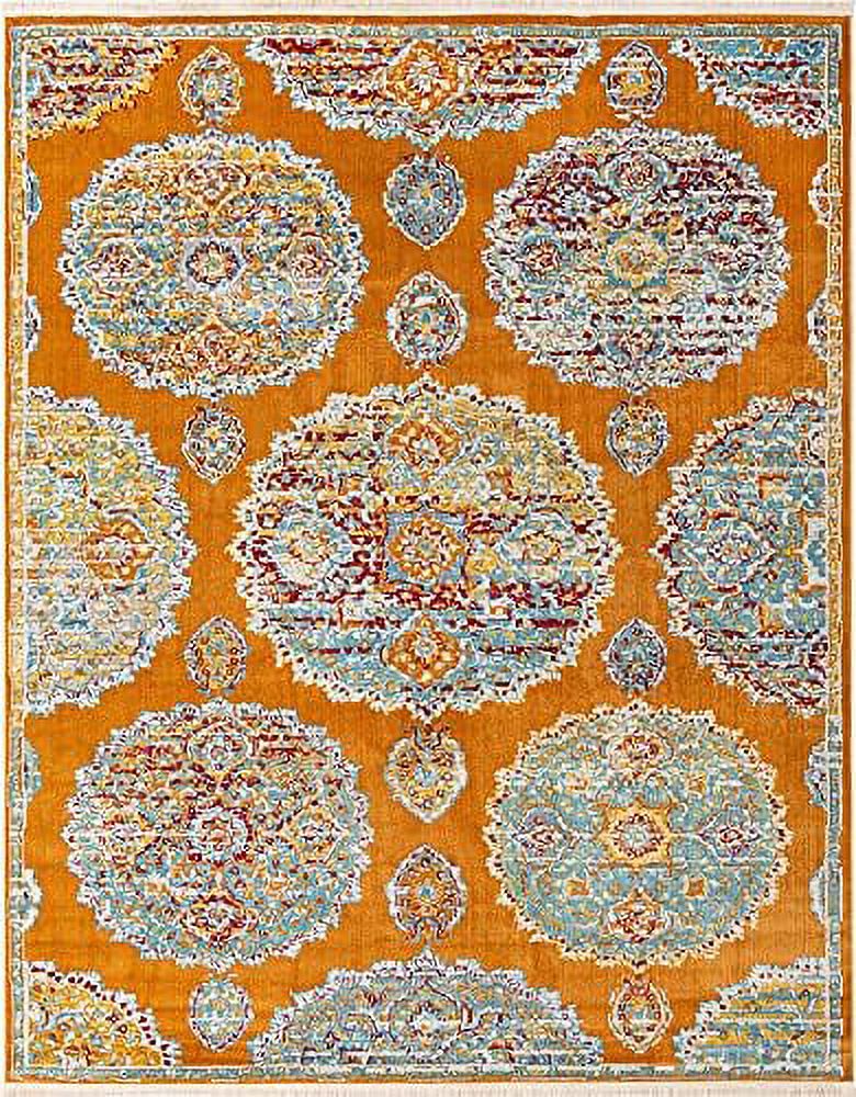 collection rug 8' x 10' orange mediumpile rug perfect for living rooms, large dining rooms