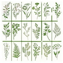 color 18Pcs Grass Stencil Set Roll Grass Pattern Painting Template Hollow Out Design For Hand Drawn Graffiti Spray Art Reusable Pet Material For Diy Crafting On Multiple Surfaces Ideal For