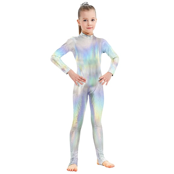 color Kids Girl Boy Slimming Tunic Bodycon Coveralls Waist Trainer Body Suits One Piece for Child Long Sleeve Sequin Sparkly Dance Cosplay Body Suits 2026 1-3 Years