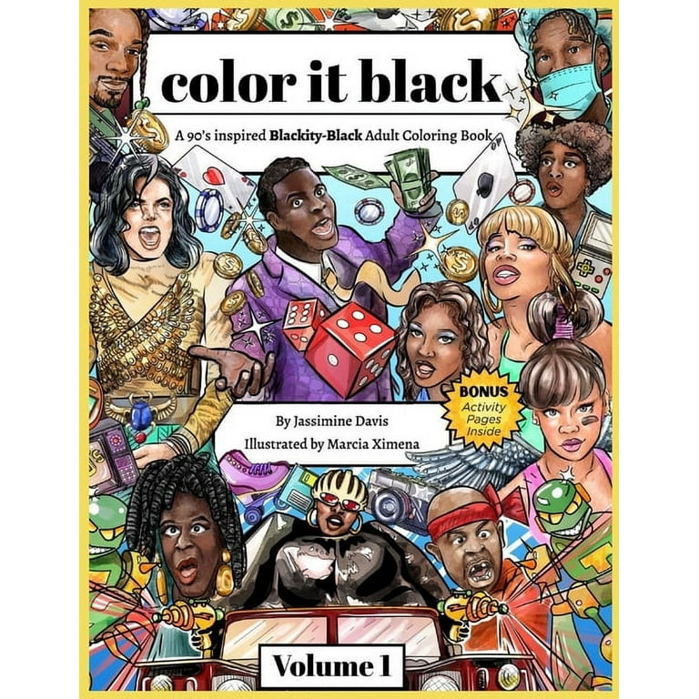color it black A 90 s Inspired Blackity Black Adult Coloring Book