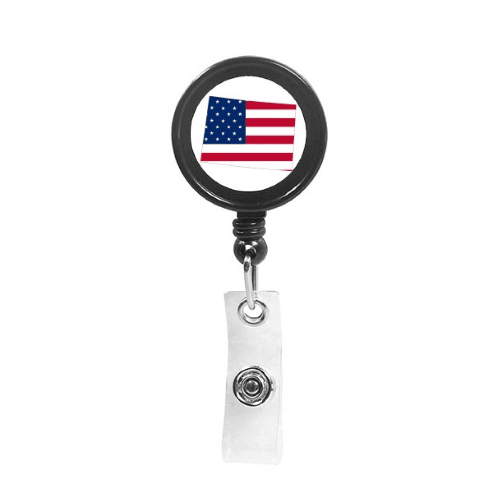 colorado amemap stars stripes flag Retractable Keychain Badge Holder ID Badge