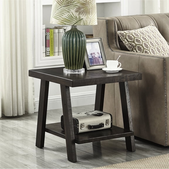 -colored Shelf End Table With Rectangular Top & Splayed Legs, , 24"w X 22"d 23"h, Collection Contemporary In , Modern Design